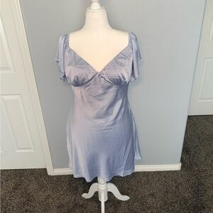 Light Blue Satin Dress